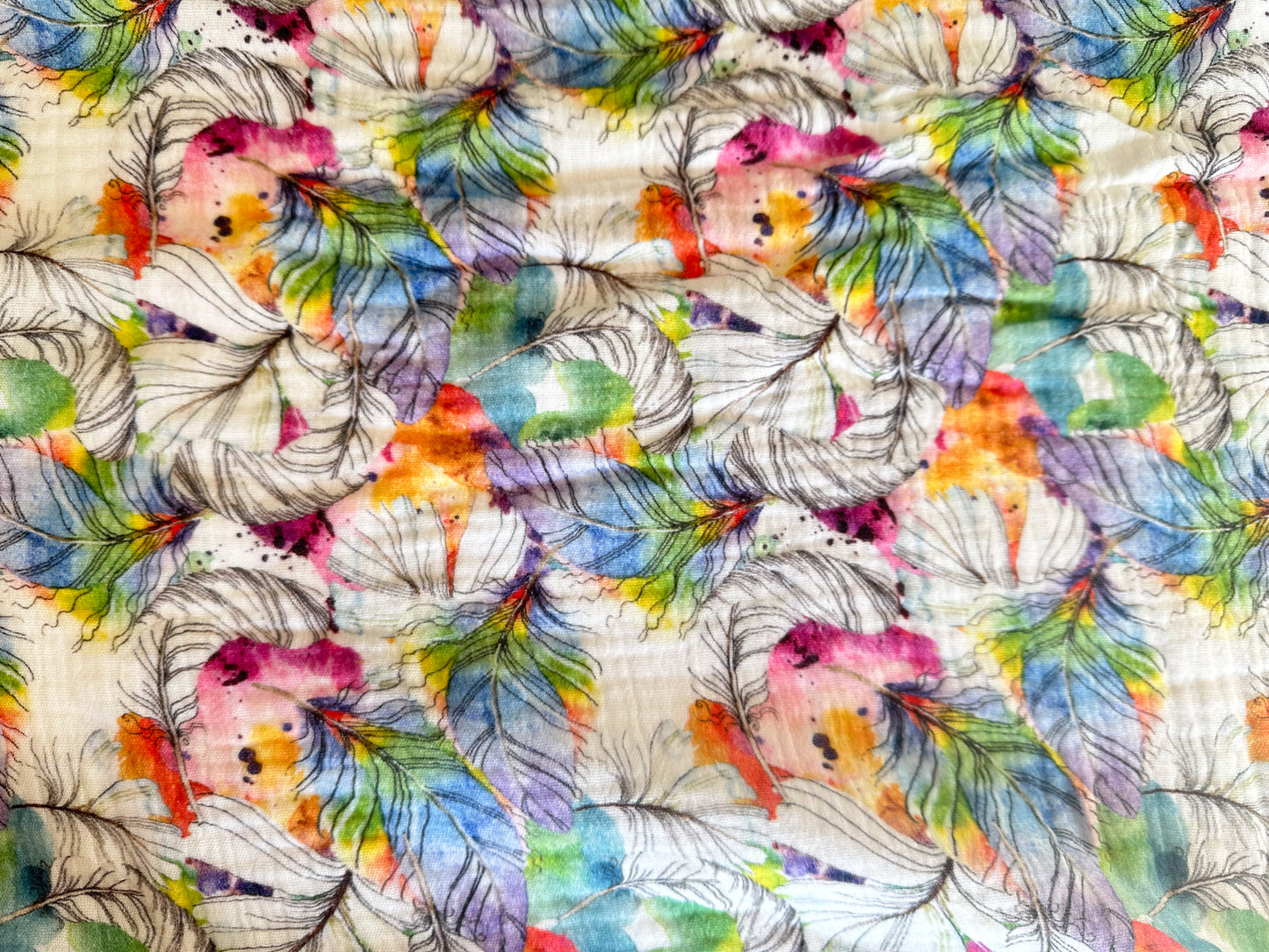 3.8m Rainbow Leaves Double Gauze