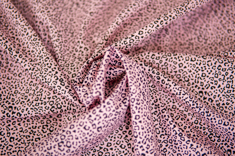 Pink Leopard Print Cotton Poplin, price per metre