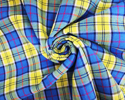 1.2m Spring Tartan Polyviscose Banana