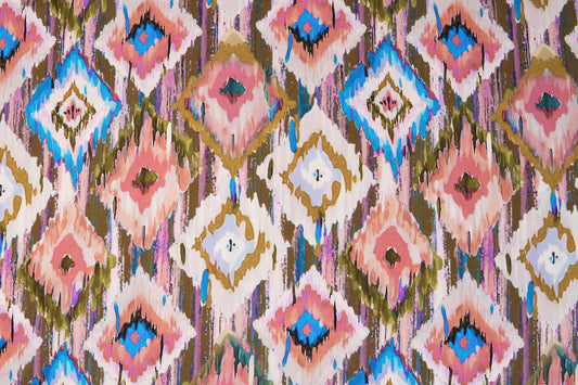 Spring Diamond Viscose Challis - Pink