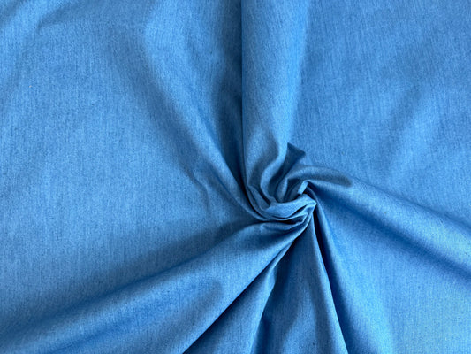 Blue Cotton Chambray, multiple lengths