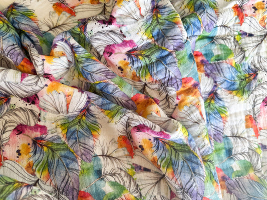 3.8m Rainbow Leaves Double Gauze