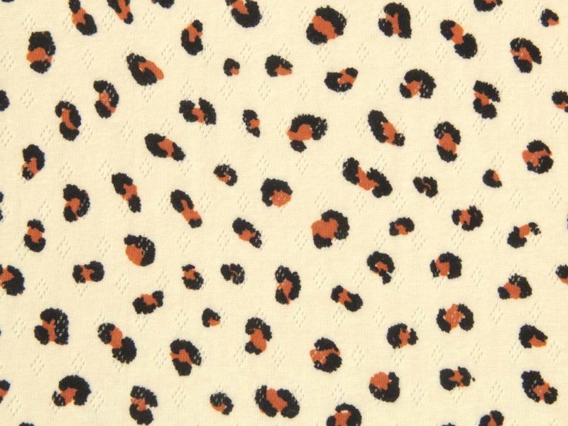 Cream Leopard Pointelle, Multiple Lengths