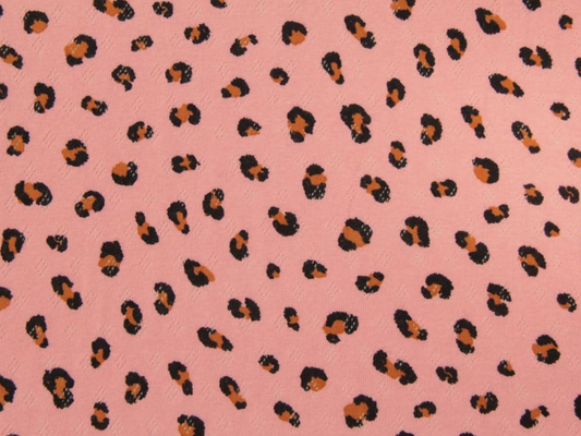 Pink Leopard Pointelle (price per metre)